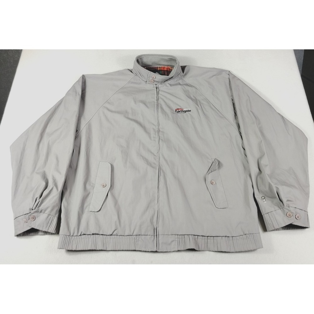 Vintage Antigua Jacket Mens‎ XL Gray Plaid Lined Northgate Golf Club Windbreaker